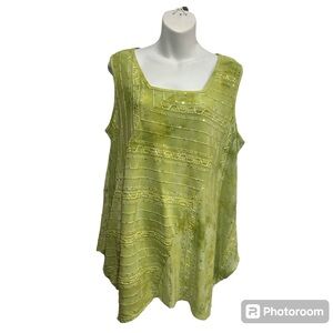 Sami & Jo Line green Top. Size 1X